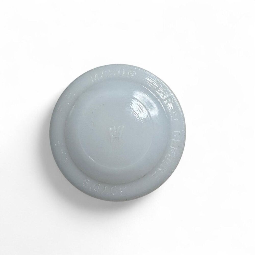 VTG White Glass Mason Jar Lid Insert Hazel Atlas Boyd's Cap Americana Farmhouse